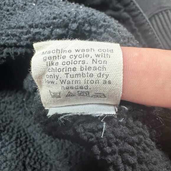 J Crew Outerwear‎ Fleece Jacket Mens Large Button Up Heavy Cotton Pockets Black - Picture 7 of 8